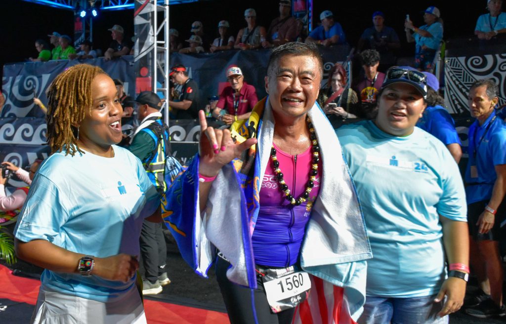 Toi "Gary" Wong finished the 2024 VinFast Ironman World Championship in his hometown of Kona in a time of 12:23:09. (Cammy Clark/Big Island Now)
